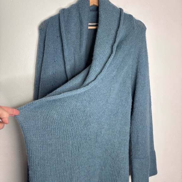 Soft Surroundings Telluride Topper Blue Heather Open Front Long Cardigan L EUC - Picture 9 of 11